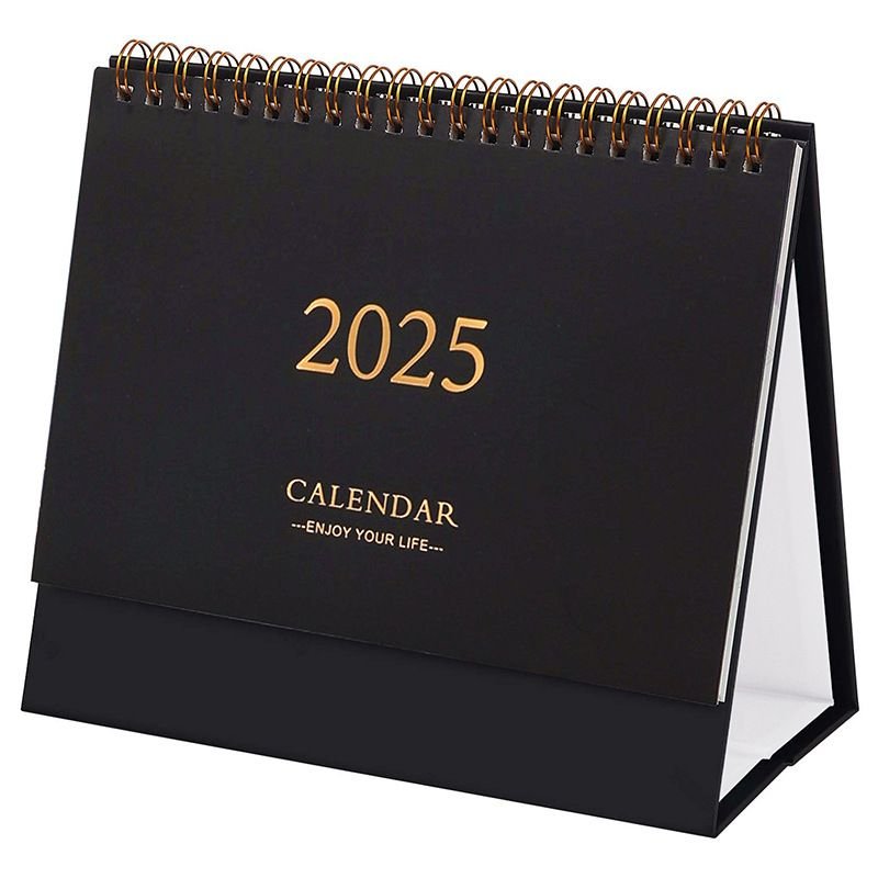 2025 Simple Solid Color Plan Desktop Office Decoration English Calendar