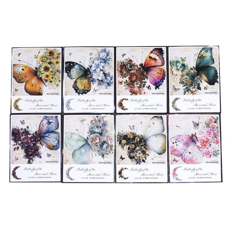 Simple Creative Butterfly Plant Hand Account Decorative Sticker
