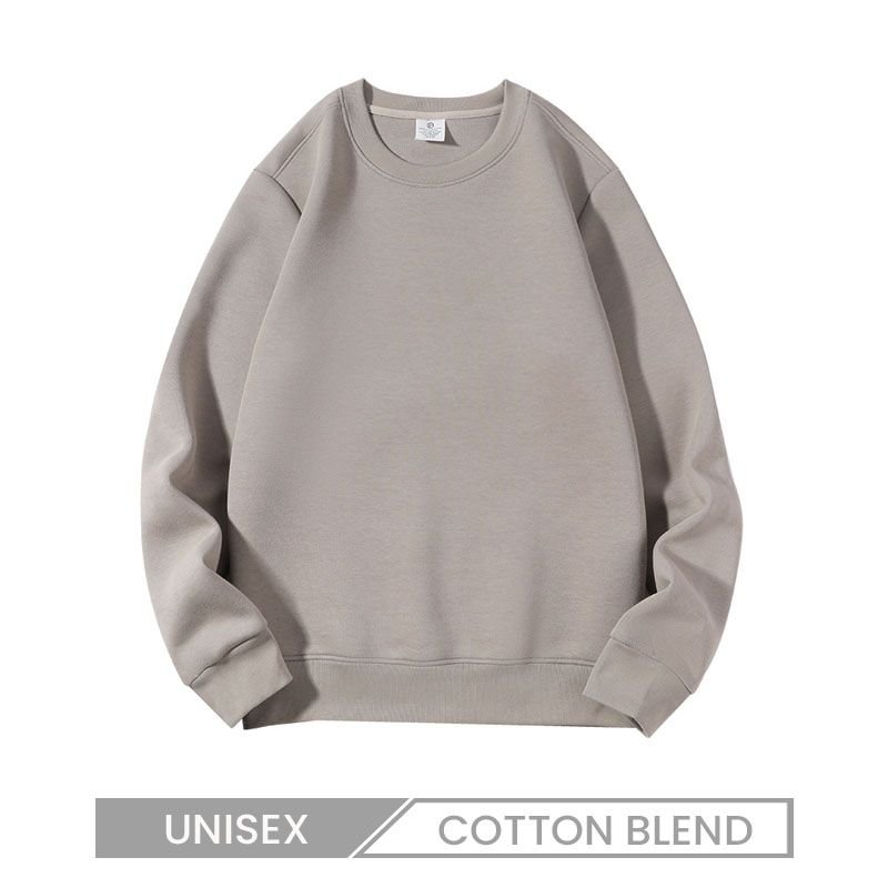 Custom Logo Unisex Casual Solid Color Jelly Cotton Crewneck Sweatshirt