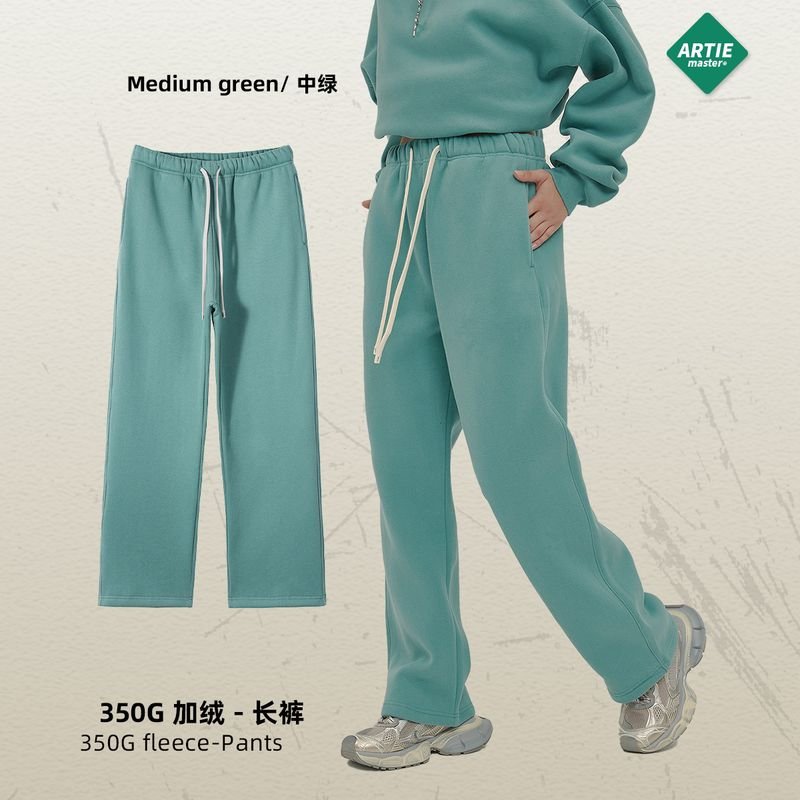 Men Fashion Fleece-Lined Solid Color Sports Casual Pants