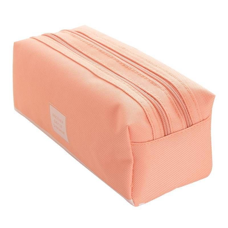 Simple Large Capacity Double Layer Oxford Cloth Pencil Bag Student Stationery