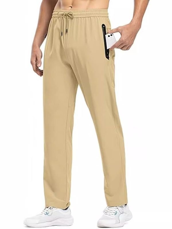 Men Fashion Casual Sports Quick Drying Solid Color Straight Pants
