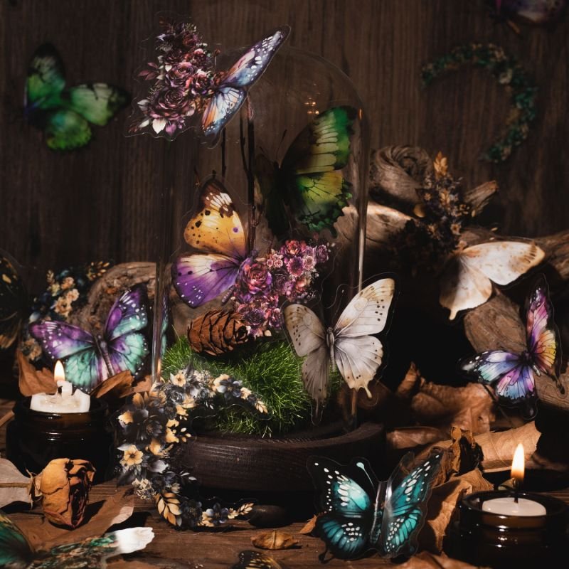 Simple Creative Butterfly Plant Hand Account Decorative Sticker