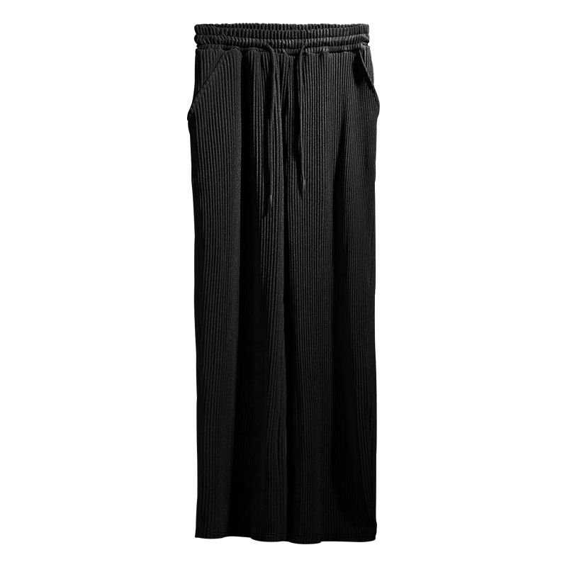 Men Summer Jacquard Stripe Wide Leg Pants