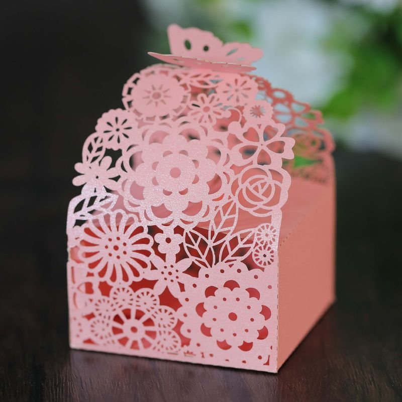 Simple Creative Hollow Floral Three-Dimensional Floral Wedding Candy Packaging Box