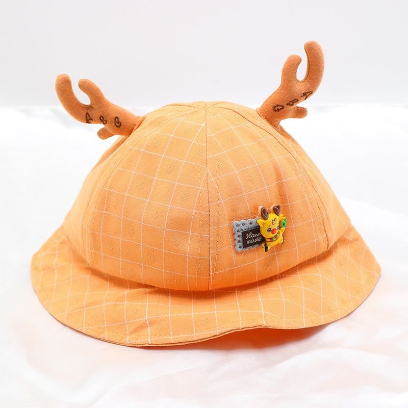 Kids Unisex Spring Autumn Casual Cute Cartoon Plaid Fisherman Hat