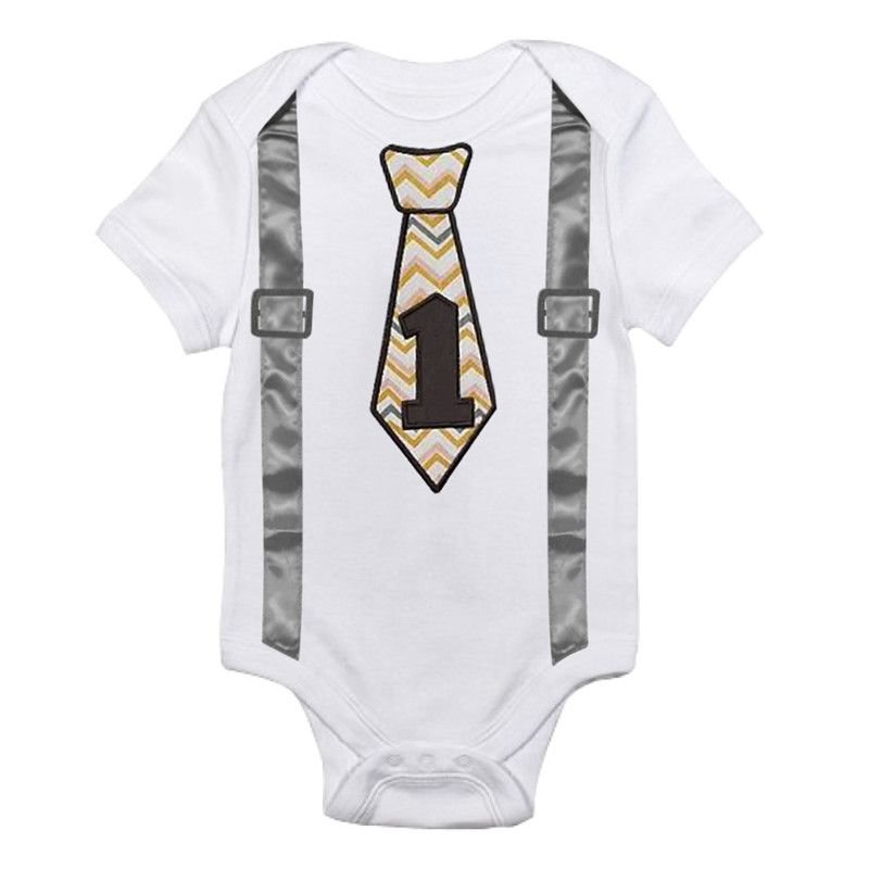 Baby Toddler Boys Clothes 1st Birthday Casual Short Sleeves Bodysuit