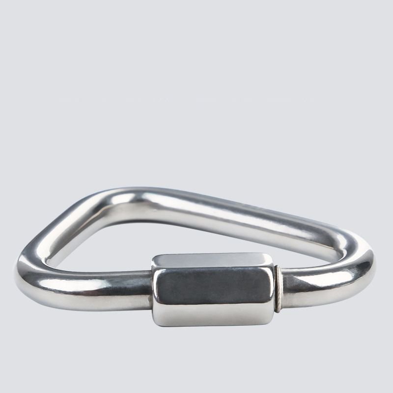 Outdoor Stainless Steel Triangle Arc Connection Buckle Mountaineering Safety Lock Climbing Ropes
