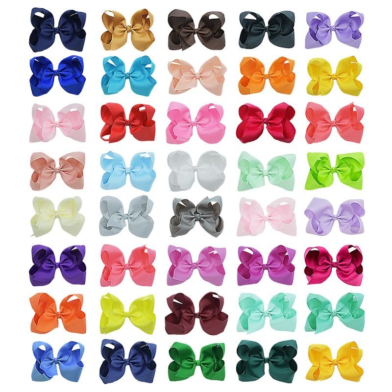 Kids Girls Cute Solid Color Bow Hairpin