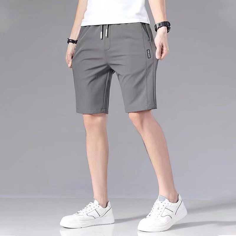 Men Casual Sports Solid Color Plus Size Straight Shorts