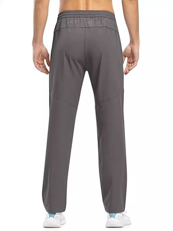 Men Fashion Casual Sports Quick Drying Solid Color Straight Pants