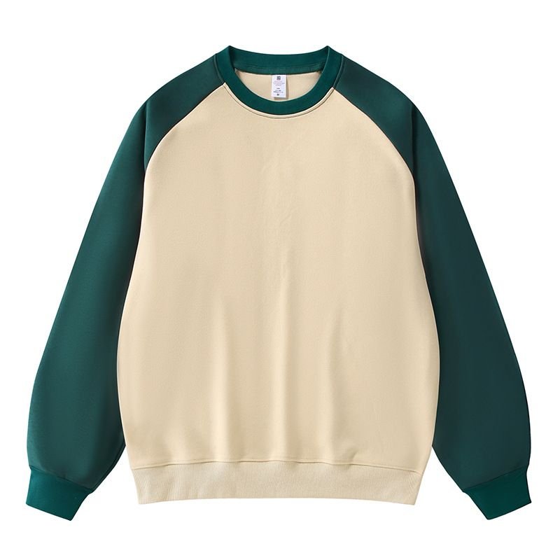 Women Loose Custom Raglan Sleeve Contrast Color Long-Sleeved Sweatshirt