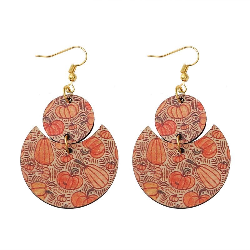 Thanksgiving Pumpkin Wood Earrings