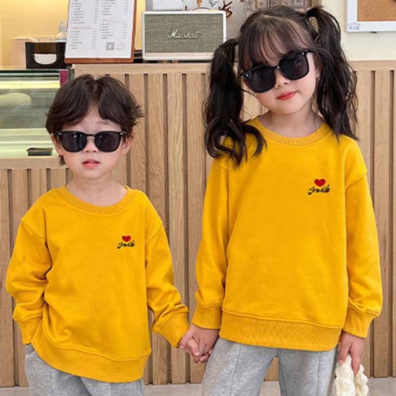 Kids Toddler Boys Girls Spring Autumn Casual Cute Heart Print Long Sleeve Sweatshirts
