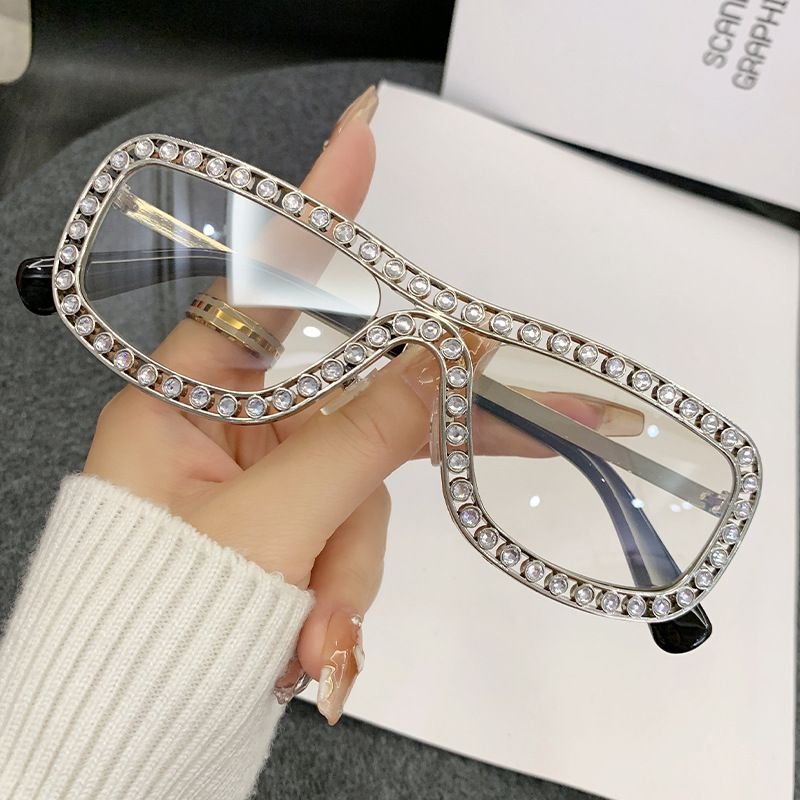 Fashion Men'S And Women'S Square Rhinestone Sunglasses