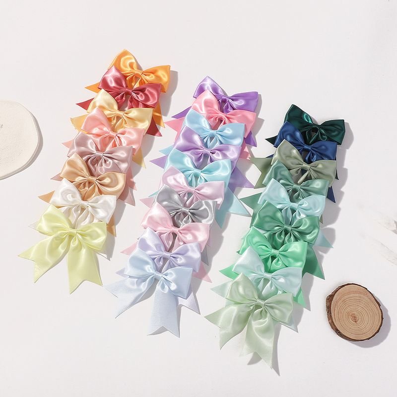 Kids Girls Cute Solid Color Bow Swallowtail Hairpin