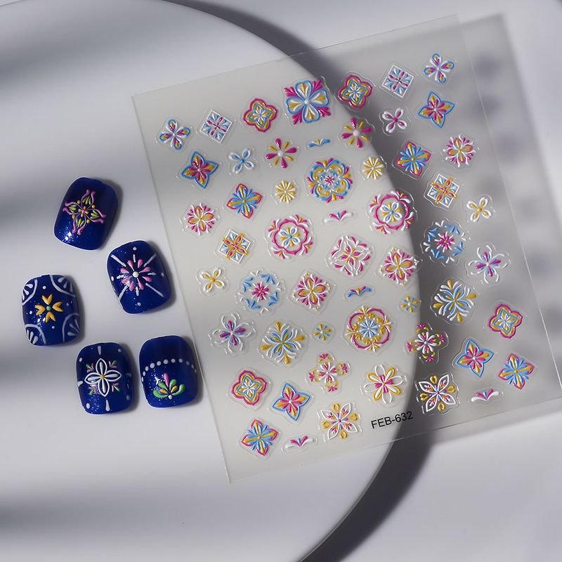 Bohemian Relief Adhesive Waterproof 5d Nail Stickers