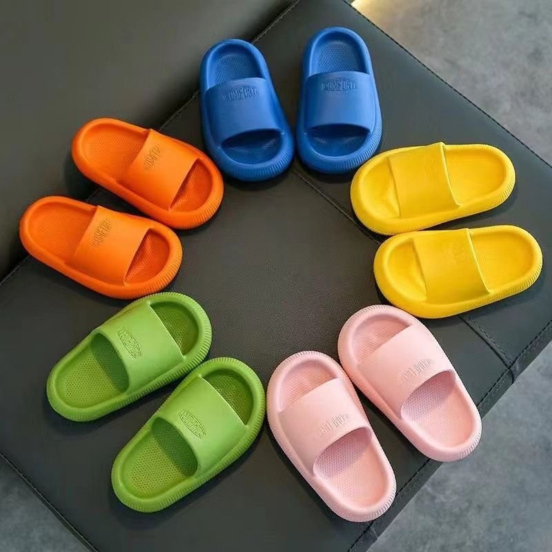 Kids Boys Girls Casual Cute Solid Color Thick-Soled Slippers