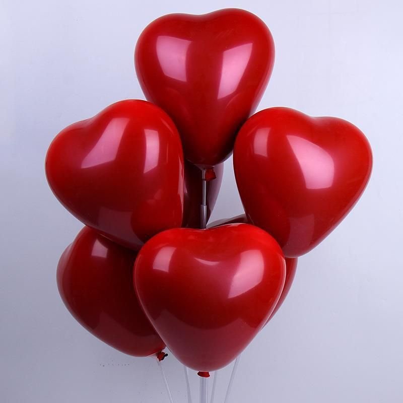Wedding Birthday Confession Decoration Pomegranate Red Love Balloon Scene Layout 50 Pieces-Pack