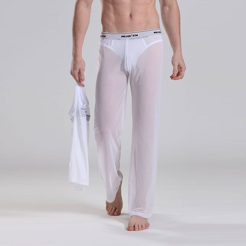 M-2XL See-through Men Underwear Thin Casual Pants Sleepwear