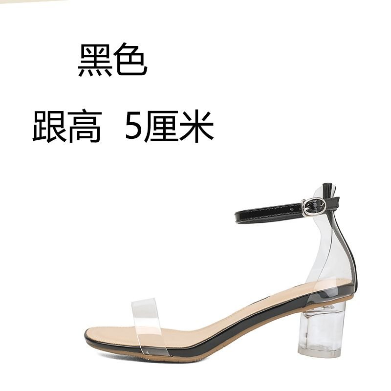 Summer Women Fashion Sexy Transparent Crystal High Heel Sandals