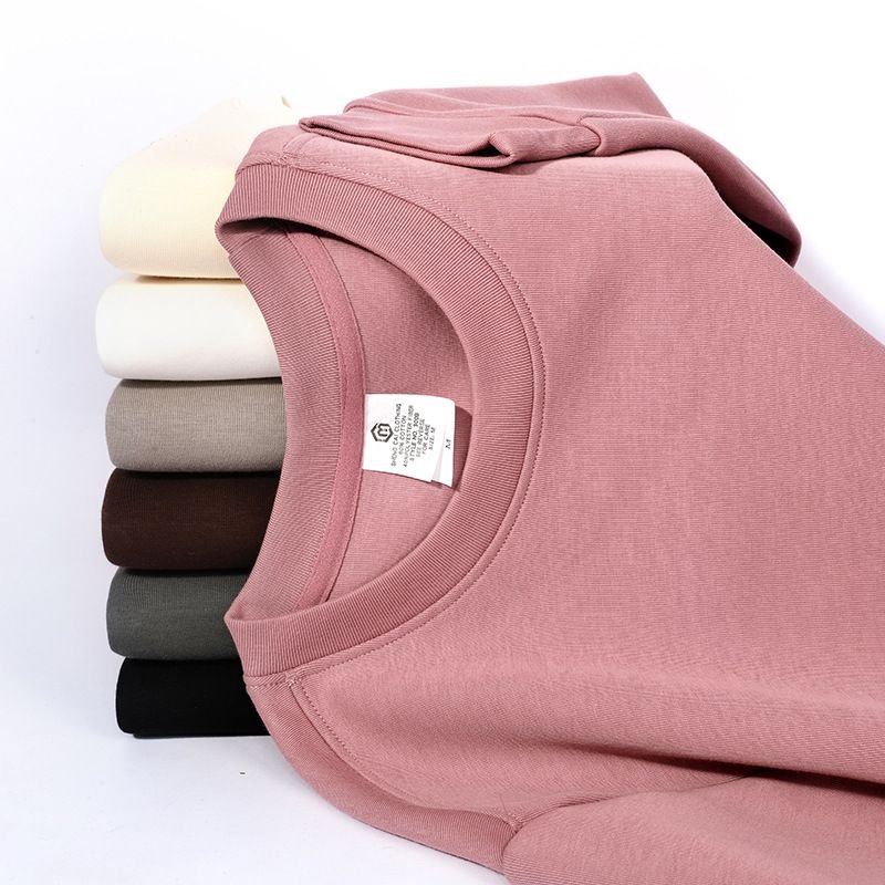 Custom Logo Unisex Casual Solid Color Jelly Cotton Crewneck Sweatshirt