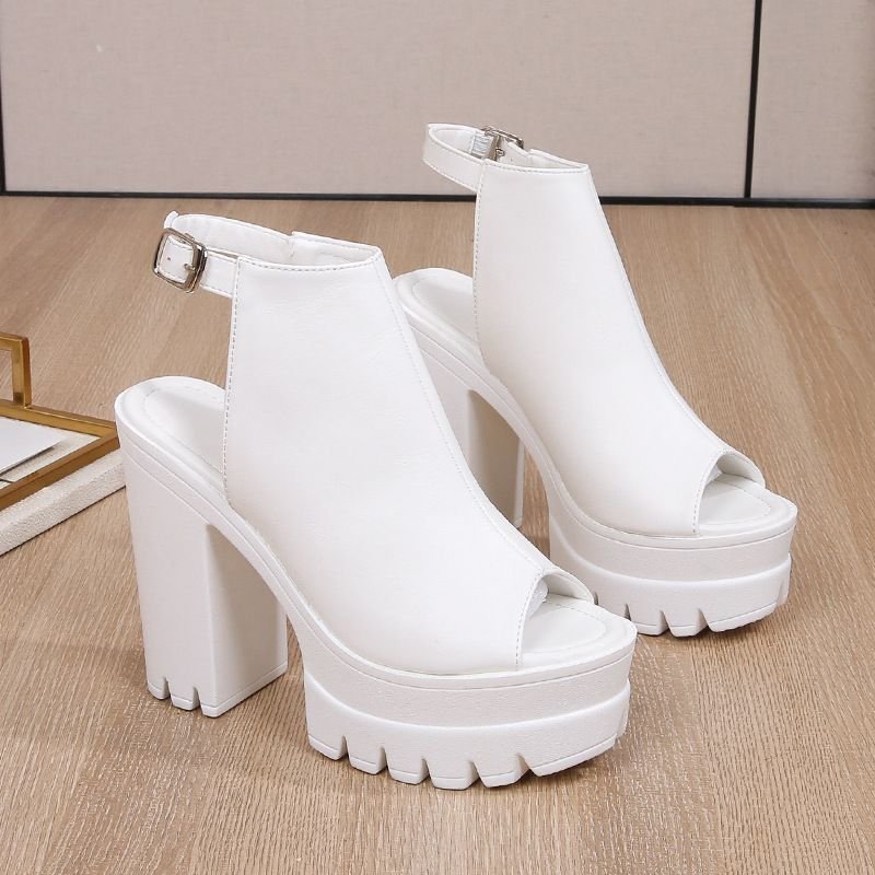 Women Summer Fashion Plus Size Peep Toe Platform Roman Heeled Sandals