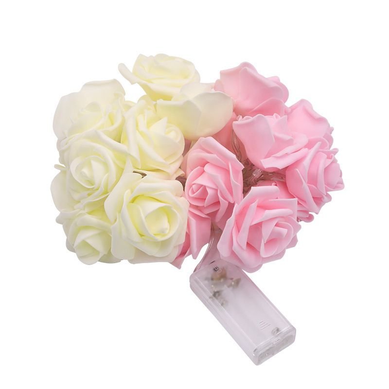 Led Rose Light String Simulation Foam Flower Romantic Valentine'S Day