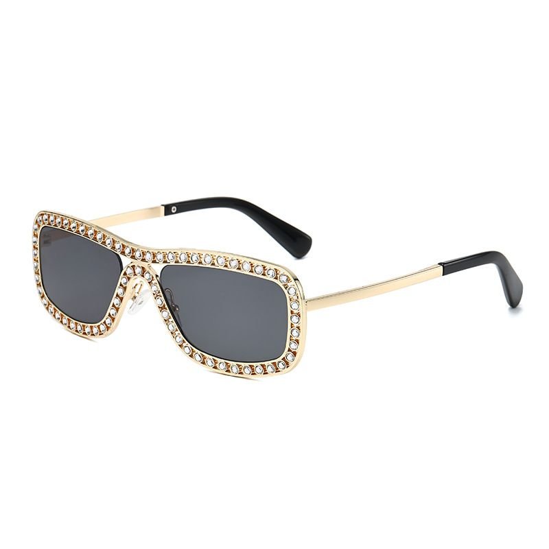 Fashion Men'S And Women'S Square Rhinestone Sunglasses