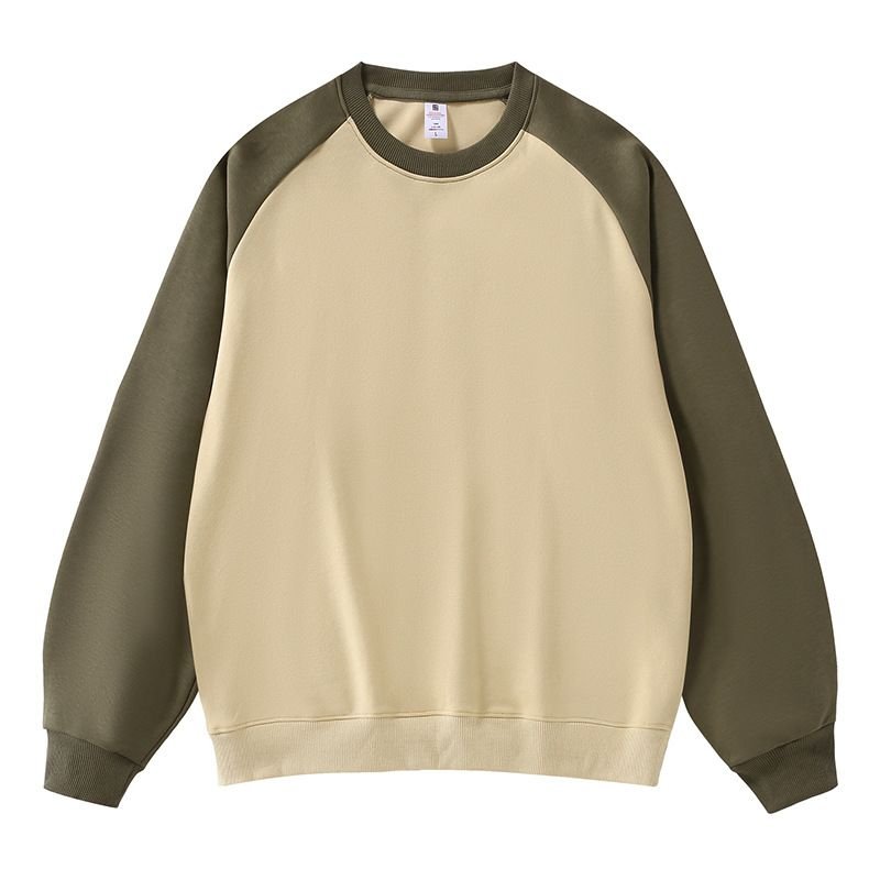Women Loose Custom Raglan Sleeve Contrast Color Long-Sleeved Sweatshirt