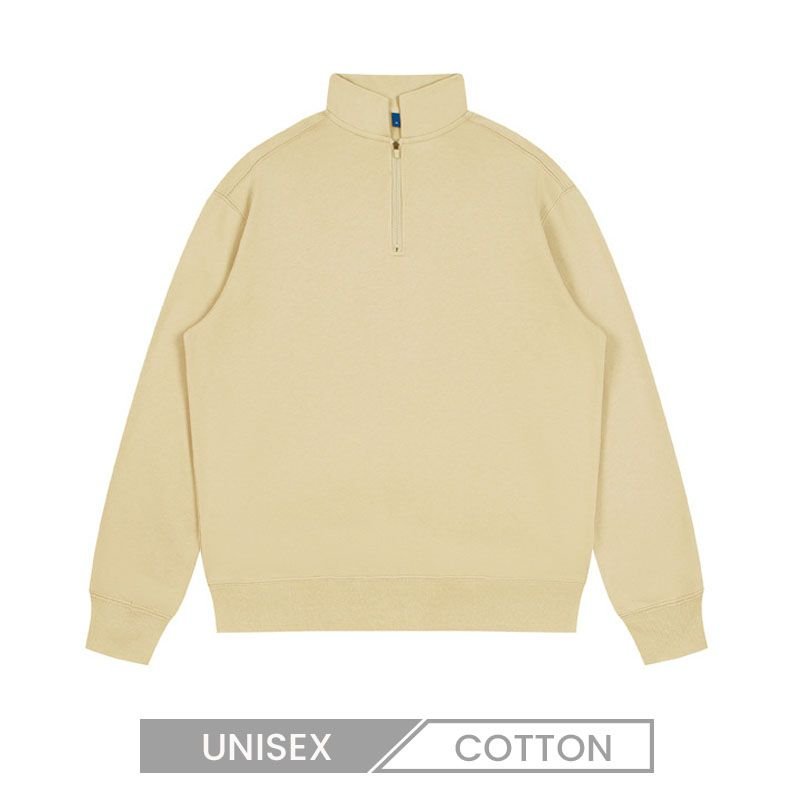 Custom Logo Heavy 350g Unisex Solid Color Stand Collar Sweatshirt