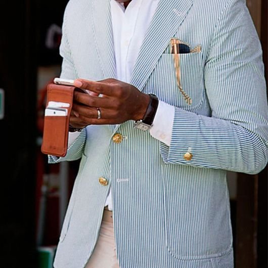 Men Fashion Casual Party Stripe Plaid Long Sleeve Lapel Suit