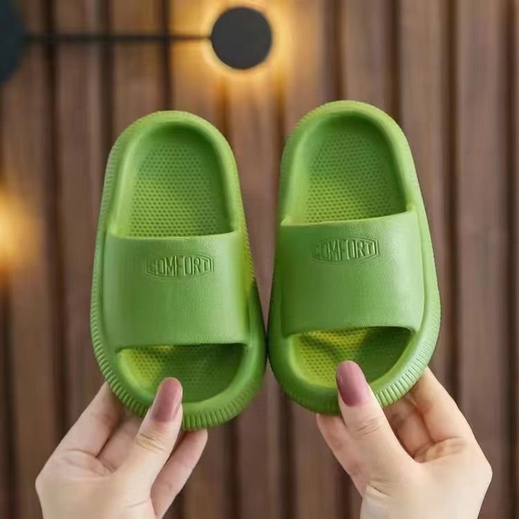 Kids Boys Girls Casual Cute Solid Color Thick-Soled Slippers