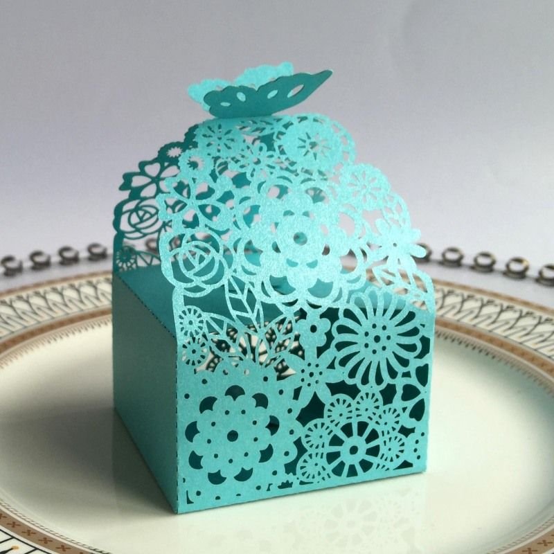 Simple Creative Hollow Floral Three-Dimensional Floral Wedding Candy Packaging Box