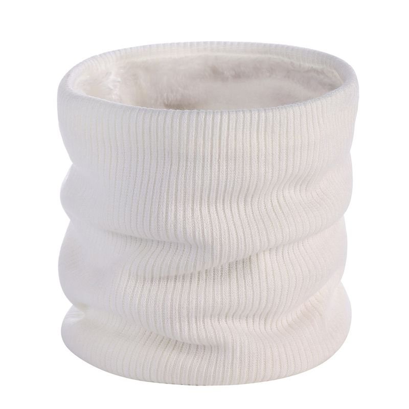 Autumn Winter Fashion Solid Color Plush Thick Warm Knitted Scarf