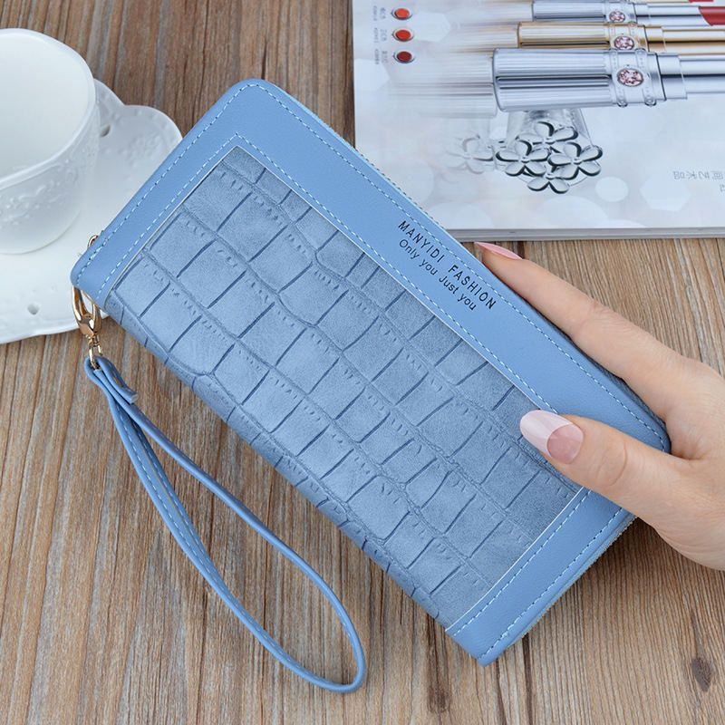 Women Fashion Crocodile Pattern Zipper Purse