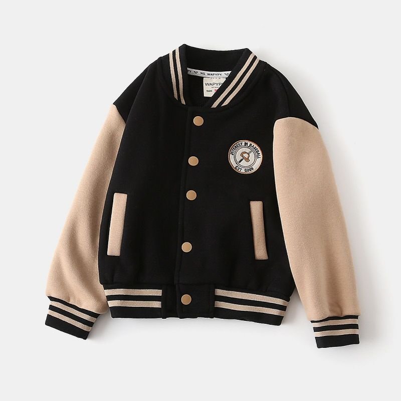 Kids Toddler Boys Fall/Winter Fashion Casual Slogan Fleece Long Sleeve Coat