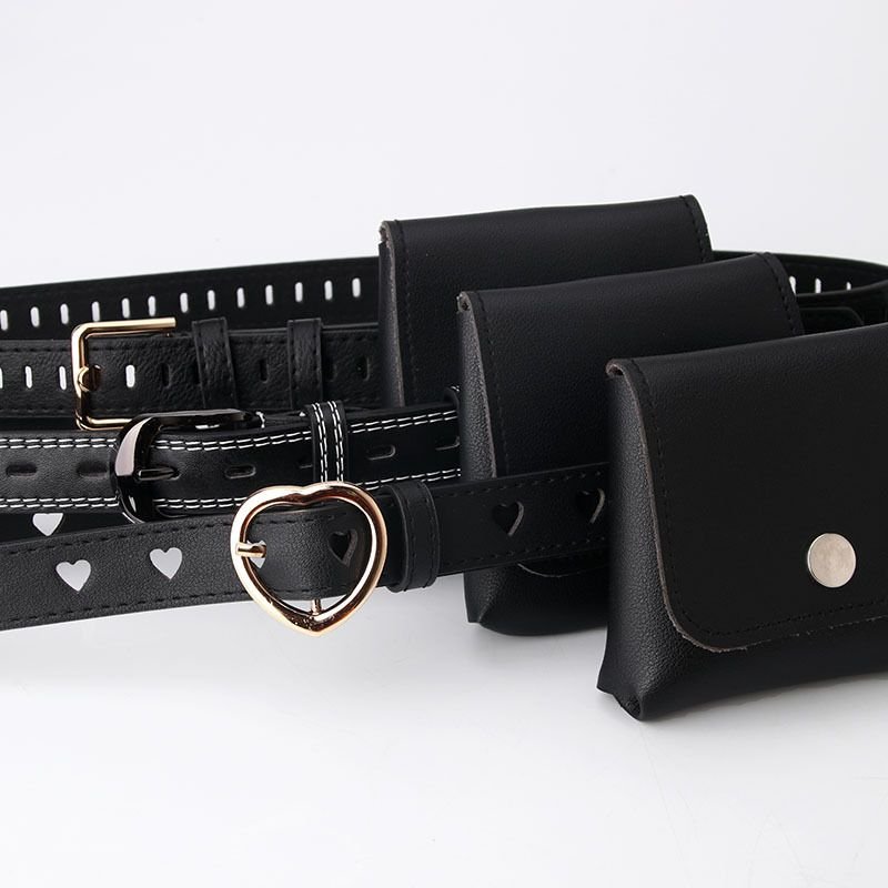 Women Fashion Simple Mini Waist Bag Decorative PU Belt