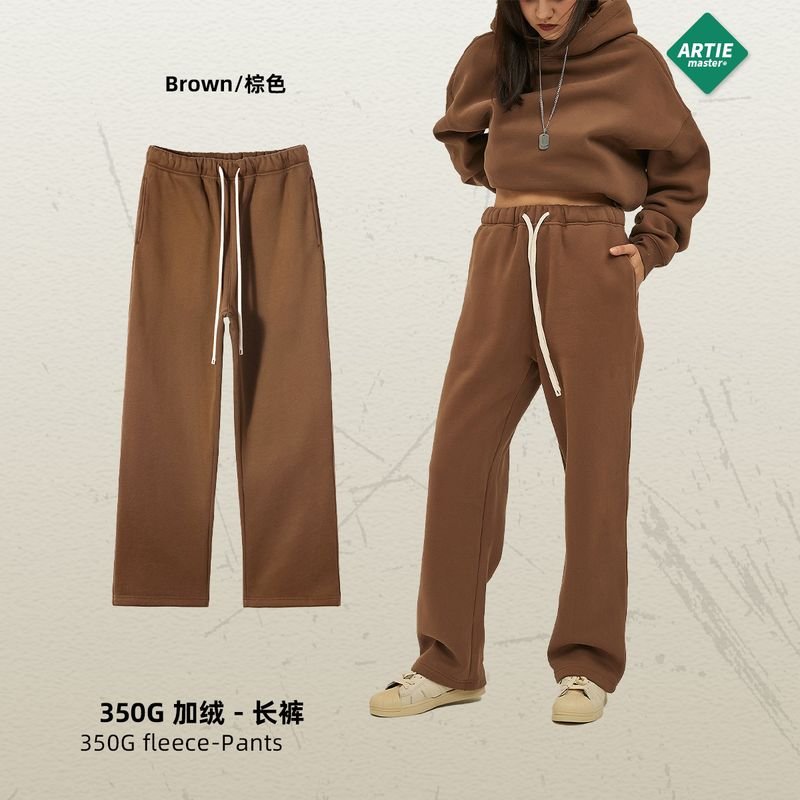 Men Fashion Fleece-Lined Solid Color Sports Casual Pants