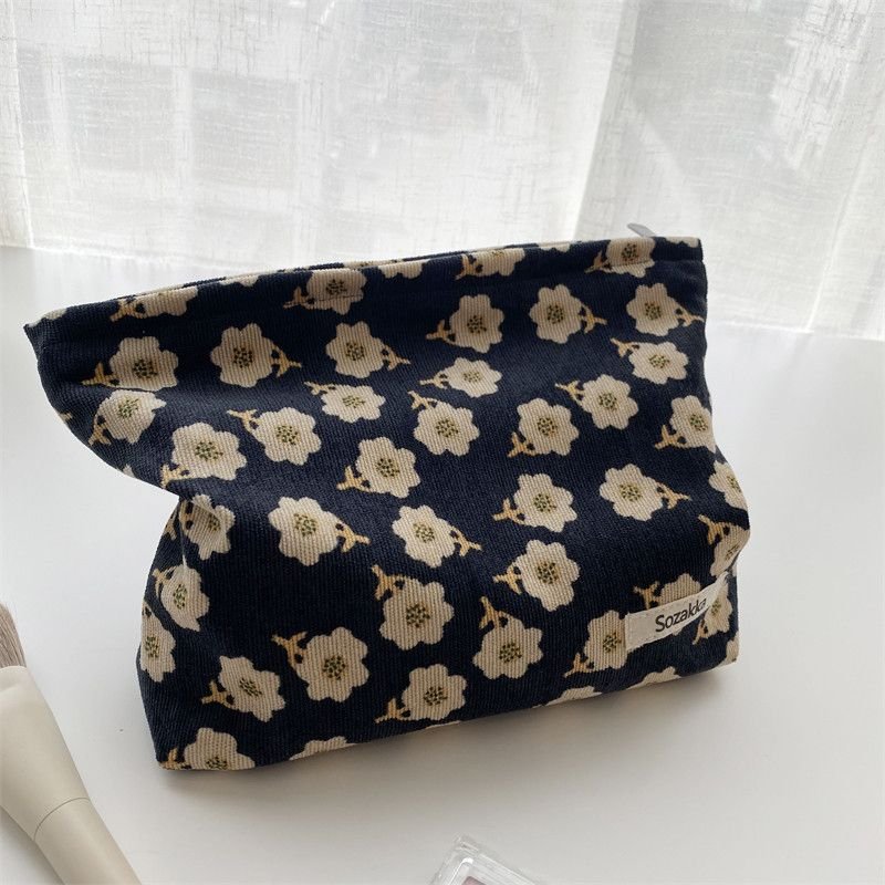 Corduroy Plum Cosmetic Bag Coin Purse Storage Bag