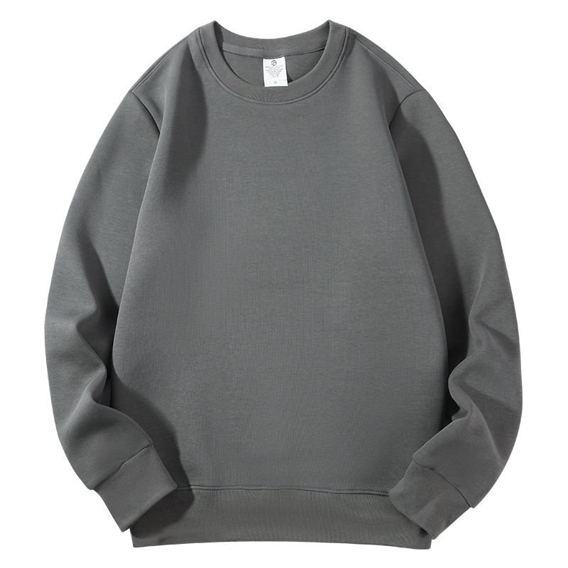 Custom Logo Unisex Casual Solid Color Jelly Cotton Crewneck Sweatshirt