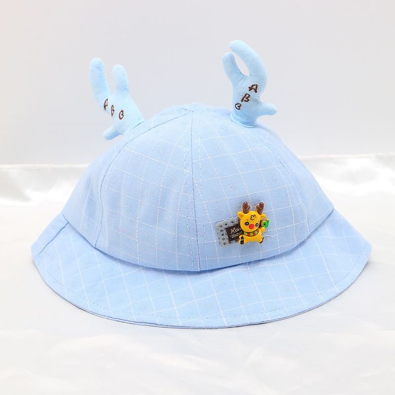 Kids Unisex Spring Autumn Casual Cute Cartoon Plaid Fisherman Hat