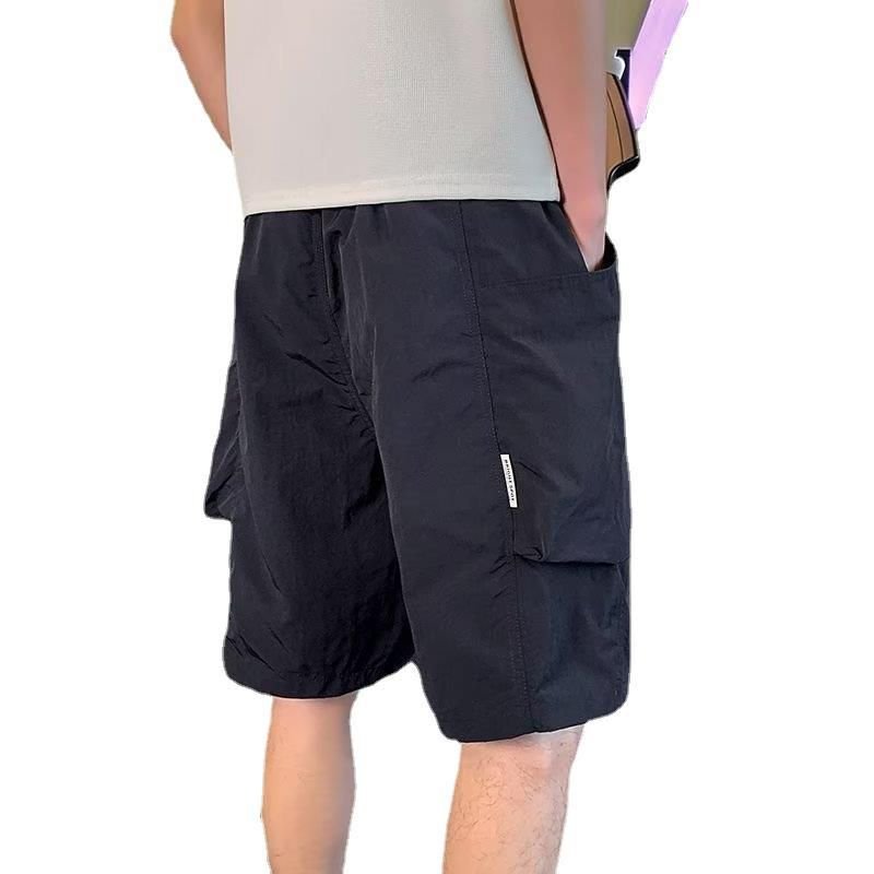 Men Fashion Casual Solid Color Cargo Shorts