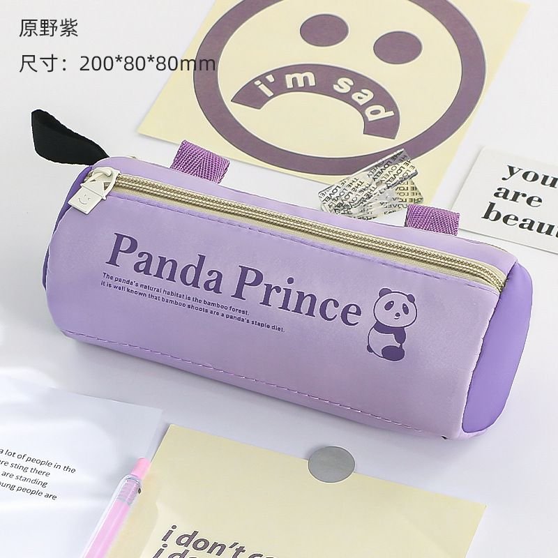 Simple Portable Cartoon Letter Multi-Layer Cylinder Pencil Bag
