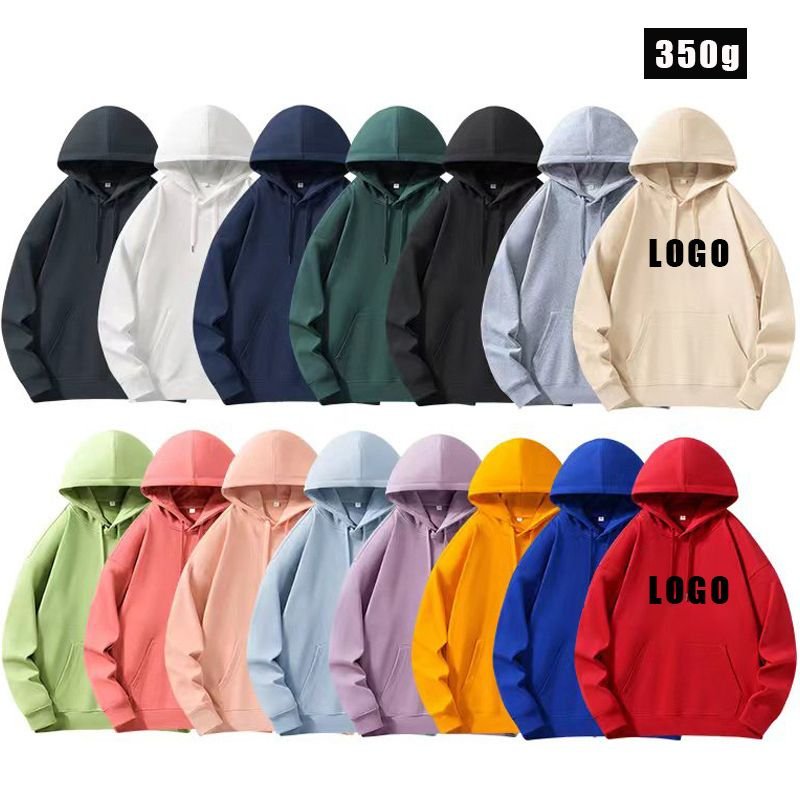 Custom Logo 330g Unisex Casual Solid Color Hoodie