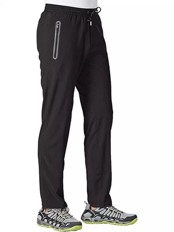 Men Fashion Casual Sports Quick Drying Solid Color Straight Pants