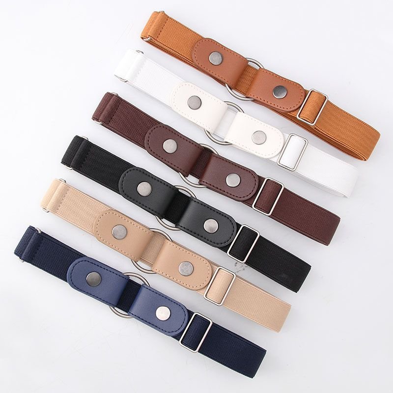 Women Simple Elastic Waist Non-Perforated Belt